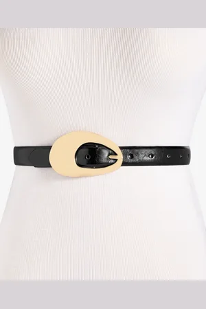 I.N.C. International Concepts Sculptural Oval Buckle Belt, Exclusively at Macy