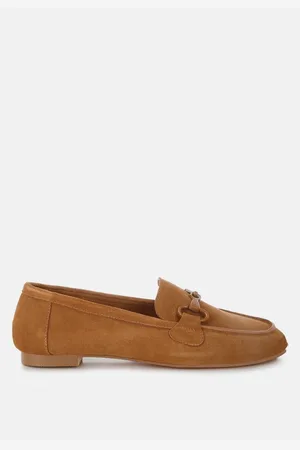 RAG & CO Awen Monochromatic Horsebit Real Suede Loafers