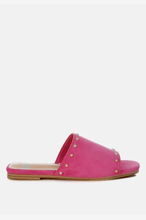 RAG & CO Odalia Soft Suede Leather Studded Flats