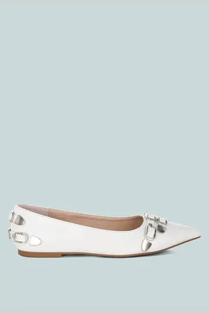 London Rag Golini Belt Buckle Detail Ballerinas
