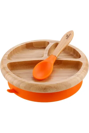 AVANCHY Baby Boys and Girls Bamboo Plate and Spoon Set