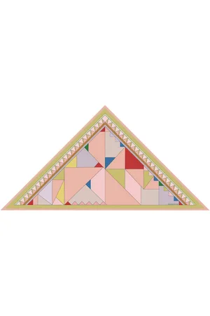 Jessie Zhao New York Double Sided Wool Silk Triangle Scarf Of Color Recombination - Blue / pink