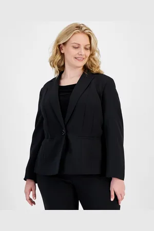 Kasper Plus Size Crepe One-Button Blazer