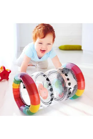 The Peanutshell Montessori Tummy Time Roller, Sensory Toy for Babies Up to 12 Months - Black/white/ red/yellow/green/blue