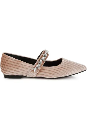 RAG & CO Dresden Diamante Brooch Velvet Ballerinas