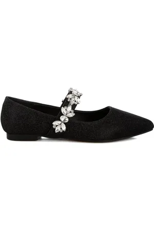 RAG & CO Flavia Diamante Brooch Glitter Ballerinas