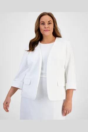 Kasper Plus Size Textured Open Front Blazer