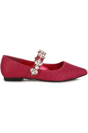 RAG & CO Flavia Diamante Brooch Glitter Ballerinas