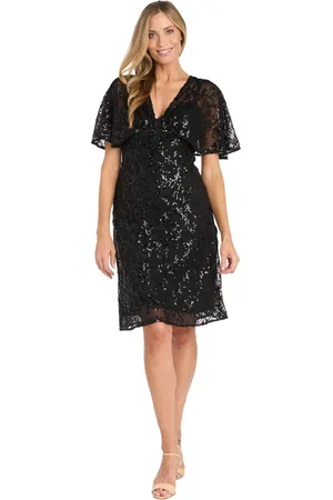 R & M Richards Petite Beaded Capelet Dress
