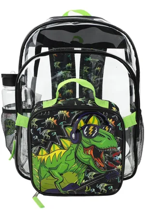 Generic Dj T-Rex Dinosaur 3-Piece Backpack & Lunchbox Set With Water Bottle