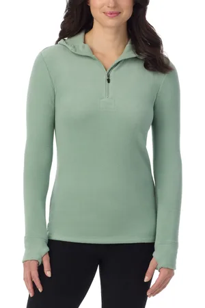 Cuddl Duds Fleecewear Half-Zip Hooded Top