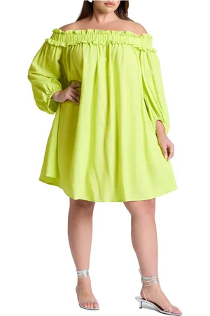 Eloquii Plus Size Ruffle Neckline Mini Dress