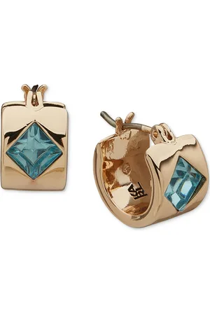 Karl Lagerfeld Gold-Tone Extra-Small Crystal Hoop Earrings, 0.28"