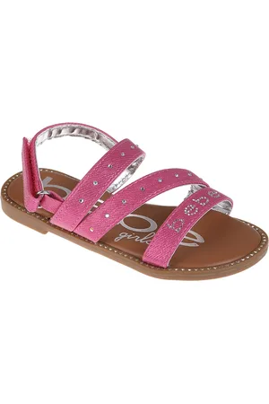 Bebe Little Girls Flat with Rhinestone and Ornamentation Sandals