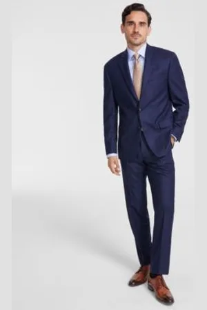 Michael Kors Mens Classic Fit Plaid Wool Blend Stretch Suit Separates