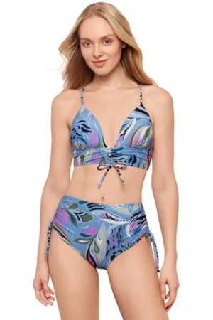Salt + Cove Salt Cove Juniors Printed Push Up Midkini Top Shirred High Waist Bottoms Exclusively At Macys