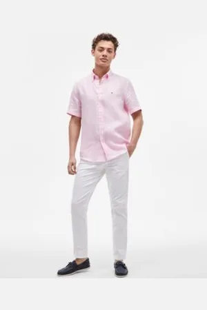 Tommy Hilfiger Mens Stretch Chino Pants Short Sleeve Linen Shirt