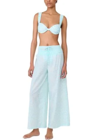 Kate Spade Womens Shirred Strap Bikini Top Cotton Smocked Waist Cover Up Pants