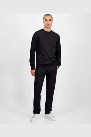 Karl Lagerfeld Mens Slim Fit Scuba Mesh Trim Sweatshirt Sweatpants