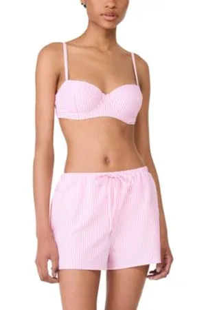 Kate Spade Womens Striped Bikini Top Cover Up Shorts