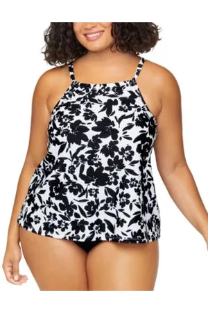 Island Escape Plus Size Cali Printed Tankini Plus Size Solid Bikini Briefs Exclusively At Macys