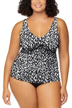 Island Escape Plus Size Monterey Printed Tankini Plus Size Solid Bikini Briefs Exclusively At Macys