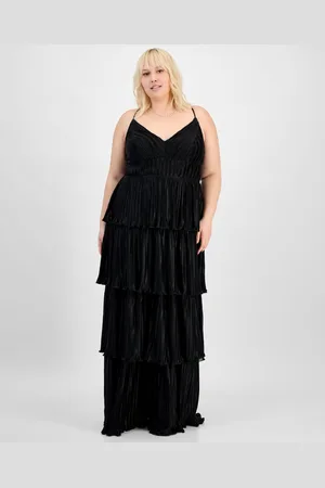 Emerald Sundae Trendy Plus Size Pleated Tiered Gown