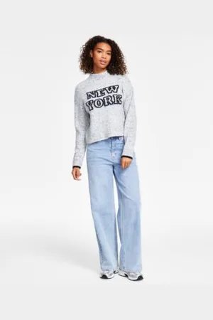 Hooked Up By Iot Juniors New York Mock Neck Sweater Madden Girl Wide Leg Jeans