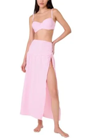 Kate Spade Womens Striped Balconette Underwire Bikini Top Side Tie Cover Up Skirt