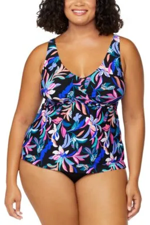 Island Escape Plus Size Monterey Printed Tankini Plus Size Solid Bikini Briefs Exclusively At Macys