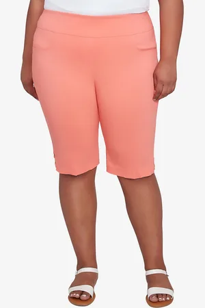 Hearts of Palm Plus Size Spring Forward Solid Tech Stretch Pull On Skimmer Pants
