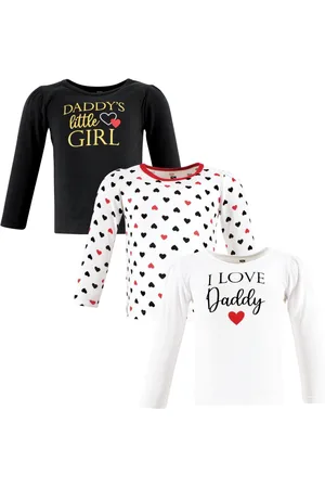Hudson Baby Girls Hudson Long Sleeve T-Shirts Daddy Red Black, 18-24 Months