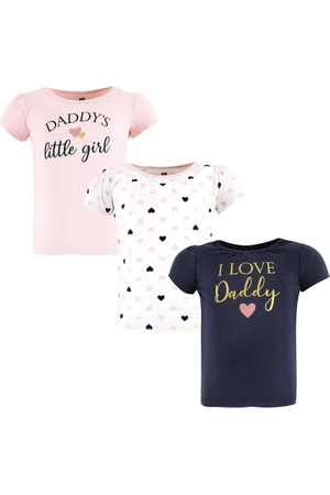 Hudson Baby Girls Hudson Short Sleeve T-Shirts Daddy Pink Navy, 18-24 Months