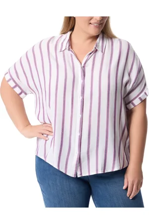 Gloria Vanderbilt Plus Size Daisy Printed Button-Front Shirt