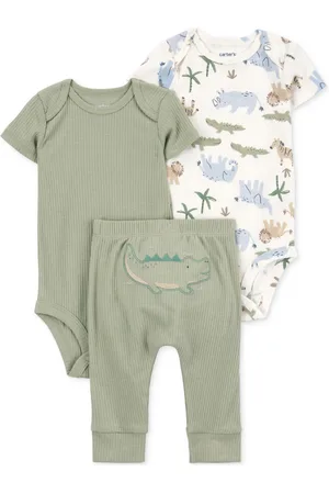 Carters Baby Little Character Bodysuits & Pants, 3 Piece Set - Olive/Aligator