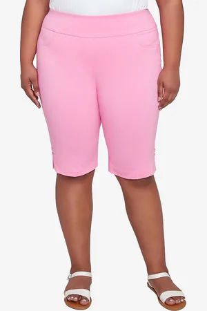 Hearts of Palm Plus Size Solid Tech Stretch Pull On Skimmer Pants