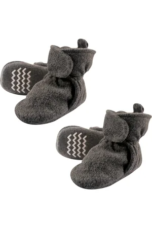 Hudson Baby Boys Hudson Unisex Cozy Fleece Booties, 2-Piece, 6-12 Months