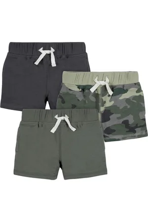 Gerber Baby Boys 3-Pack Pull-On Knit Shorts, Gray & Black, 18 Months