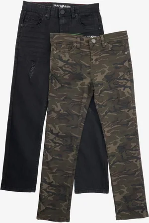 XRAY Big Boys 8-18 2-Pack Combo Stretch Jeans - Black/olive camo - 9100339
