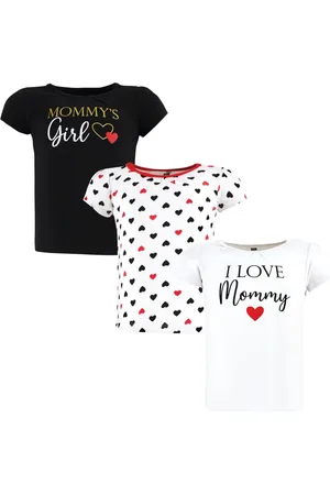 Hudson Baby Girls Hudson Short Sleeve T-Shirts Mommy Red Black, 18-24 Months