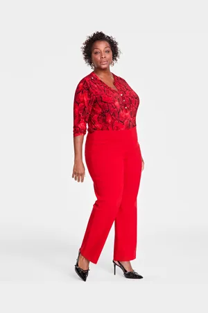 I.N.C. International Concepts Plus Size Mid-Rise Pull-On Straight-Leg Pants, Created for Macy
