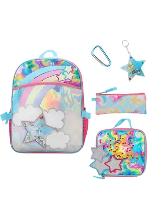 Generic Rainbow And Stars 16" 5-Piece Backpack & Lunchbox Set