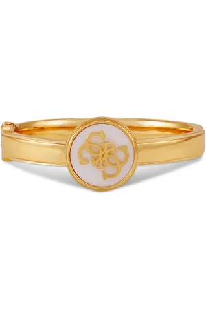 Guess Tone Mother-of-Pearl Logo Bangle Bracelet