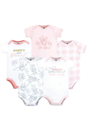 Hudson Baby Girls Hudson Cotton Bodysuits, , Months