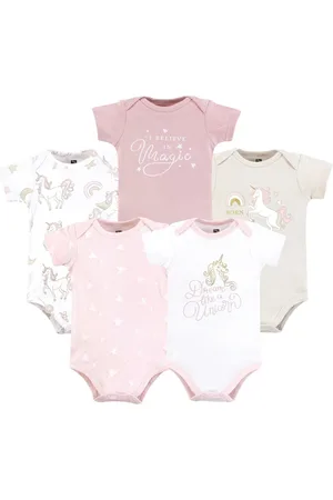 Hudson Baby Girls Hudson Cotton Bodysuits, , Preemie
