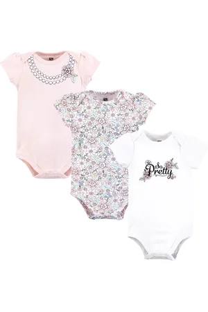 Hudson Baby Girls Hudson Cotton Bodysuits, , Preemie