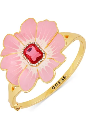 Guess Tone Color Crystal Flower Bangle Bracelet