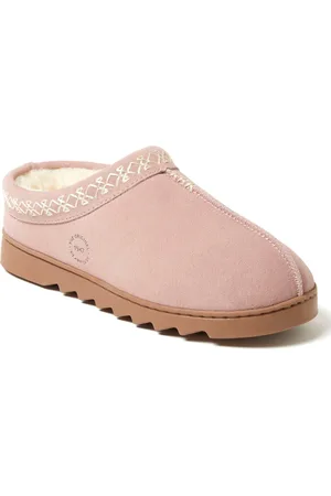 Dearfoams Doreen Genuine Suede Clog with Prayer Seam Slipper