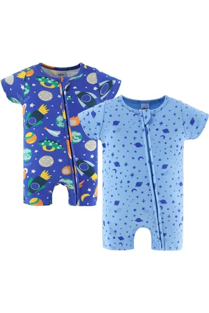 The Peanutshell Baby Boys Rompers - 2 Pack, Space