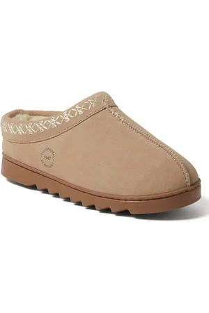 Dearfoams Doreen Genuine Suede Clog with Prayer Seam Slipper